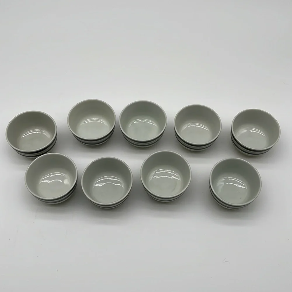 KA Striped Japanese Tea Cups Made In Occupied Japan Set 9